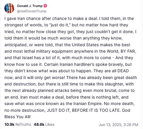 donald trump truth social on 1